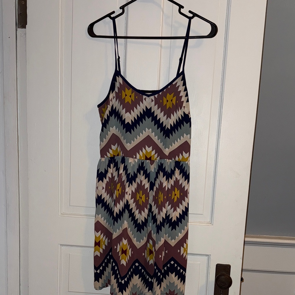 Geometric Patterned Spaghetti Strap Dress